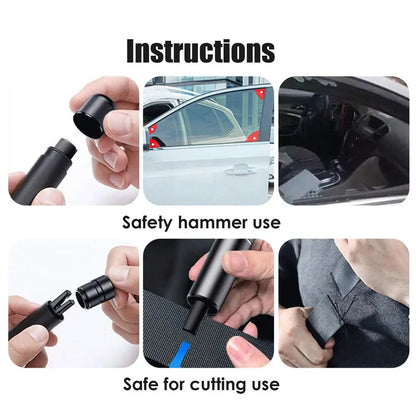 Alloy Car Safety Hammer Seat Belt Cutter Car Window Glass Breaker Tool Escape Emergency Hammer Life-saving Rescue Tool